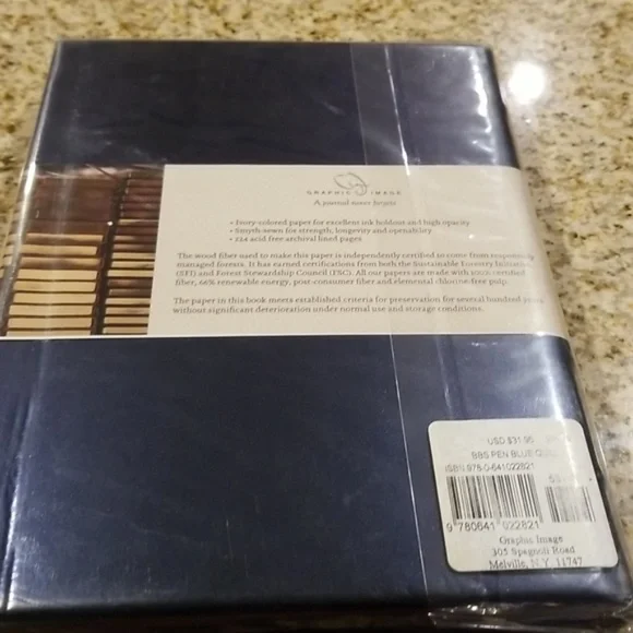 Dark Blue leather journal (New in package) - Picture 1 of 5